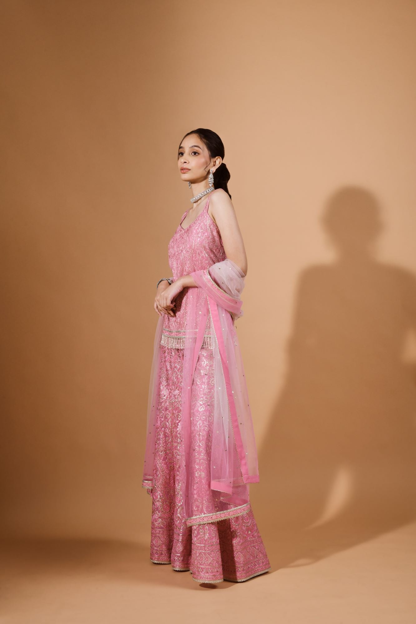 Resham Silver Rose Garara
