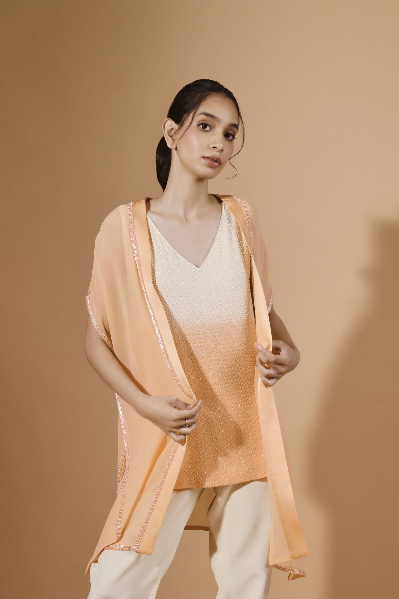 Shaded Top With Cape