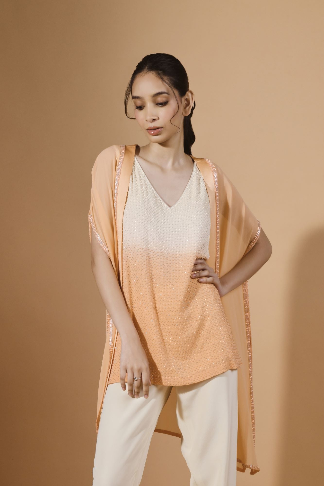 Shaded Top With Cape