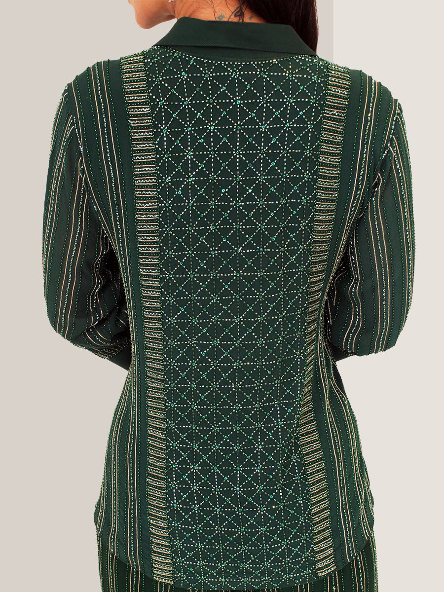 Pure Silk Georgette Hand Embroidered Co-ord Set