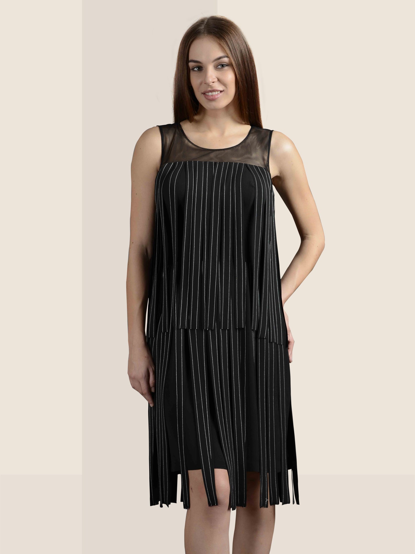 Layered Strips Dress