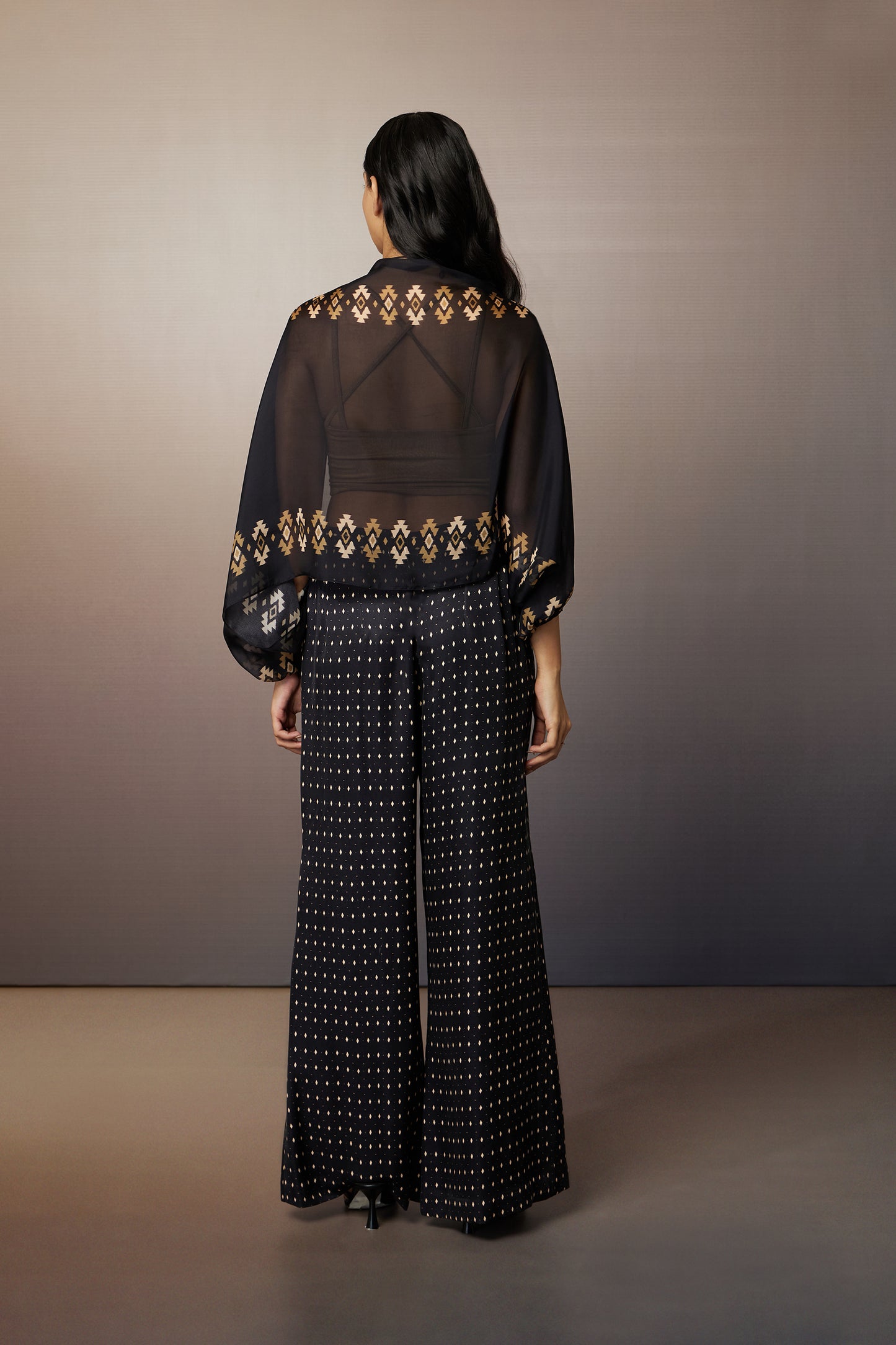 Ink & Gem Sheer Shrug Set