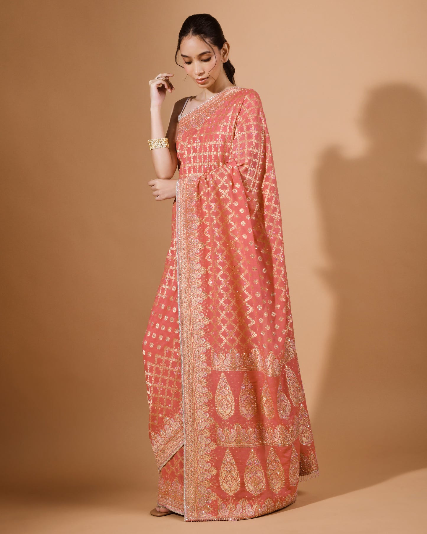 Gulnaar Bandhani Sareee