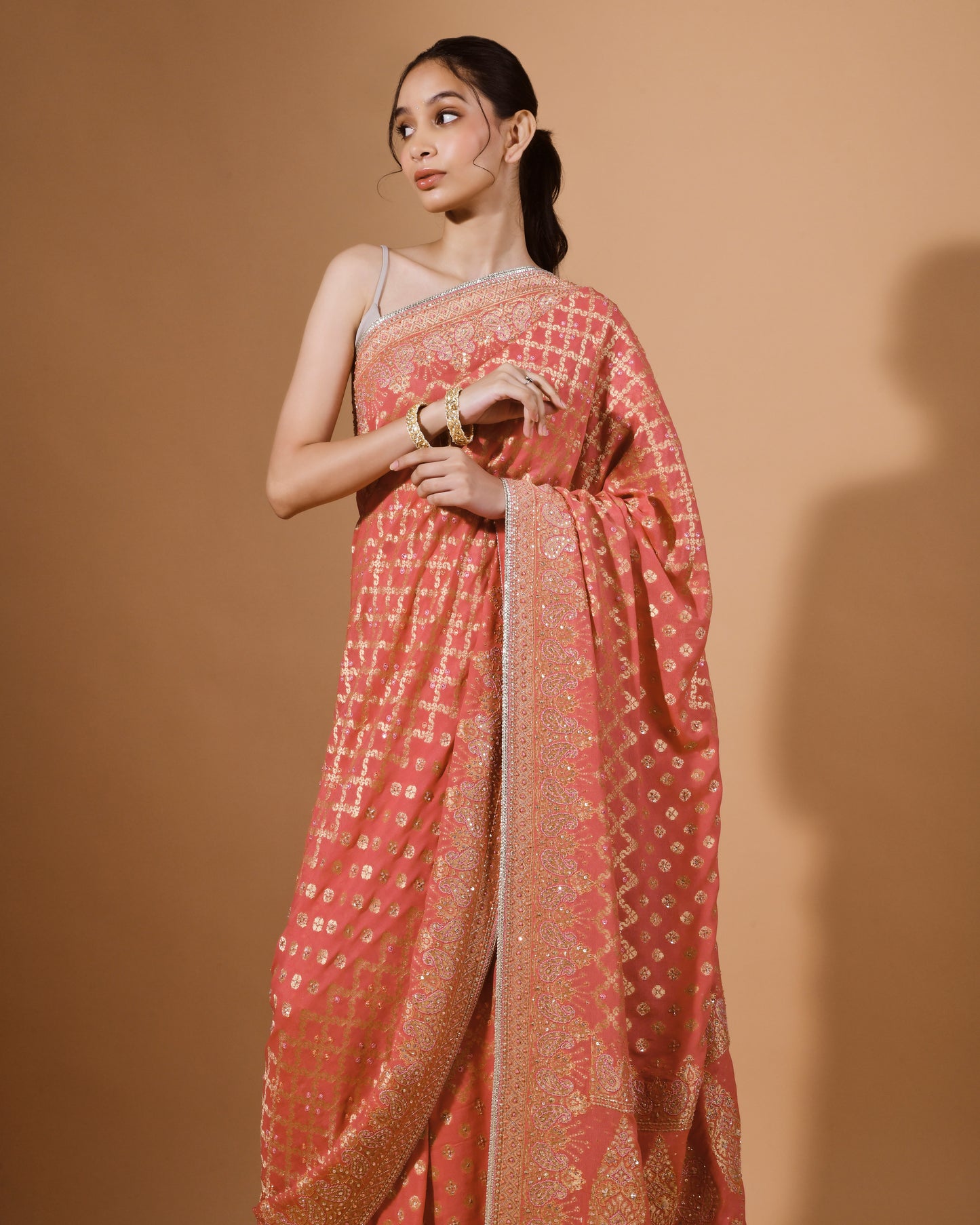 Gulnaar Bandhani Sareee