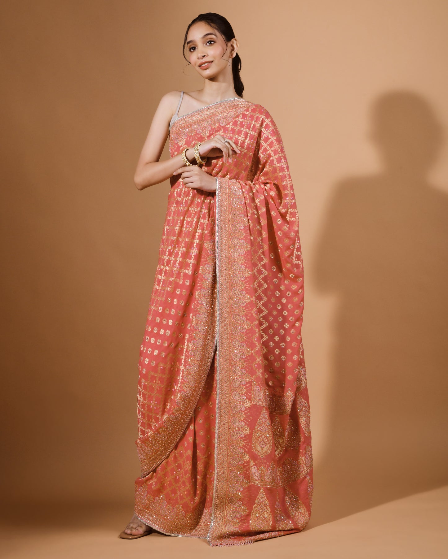 Gulnaar Bandhani Sareee