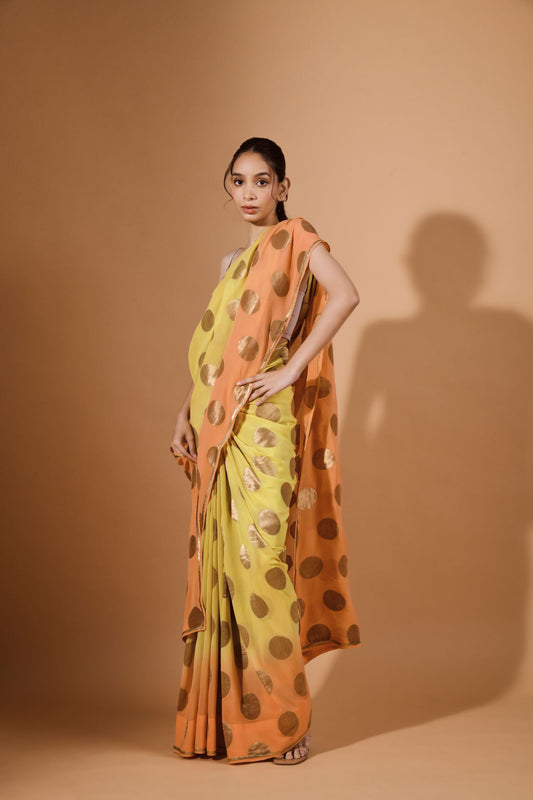 Shaded Polka Sari