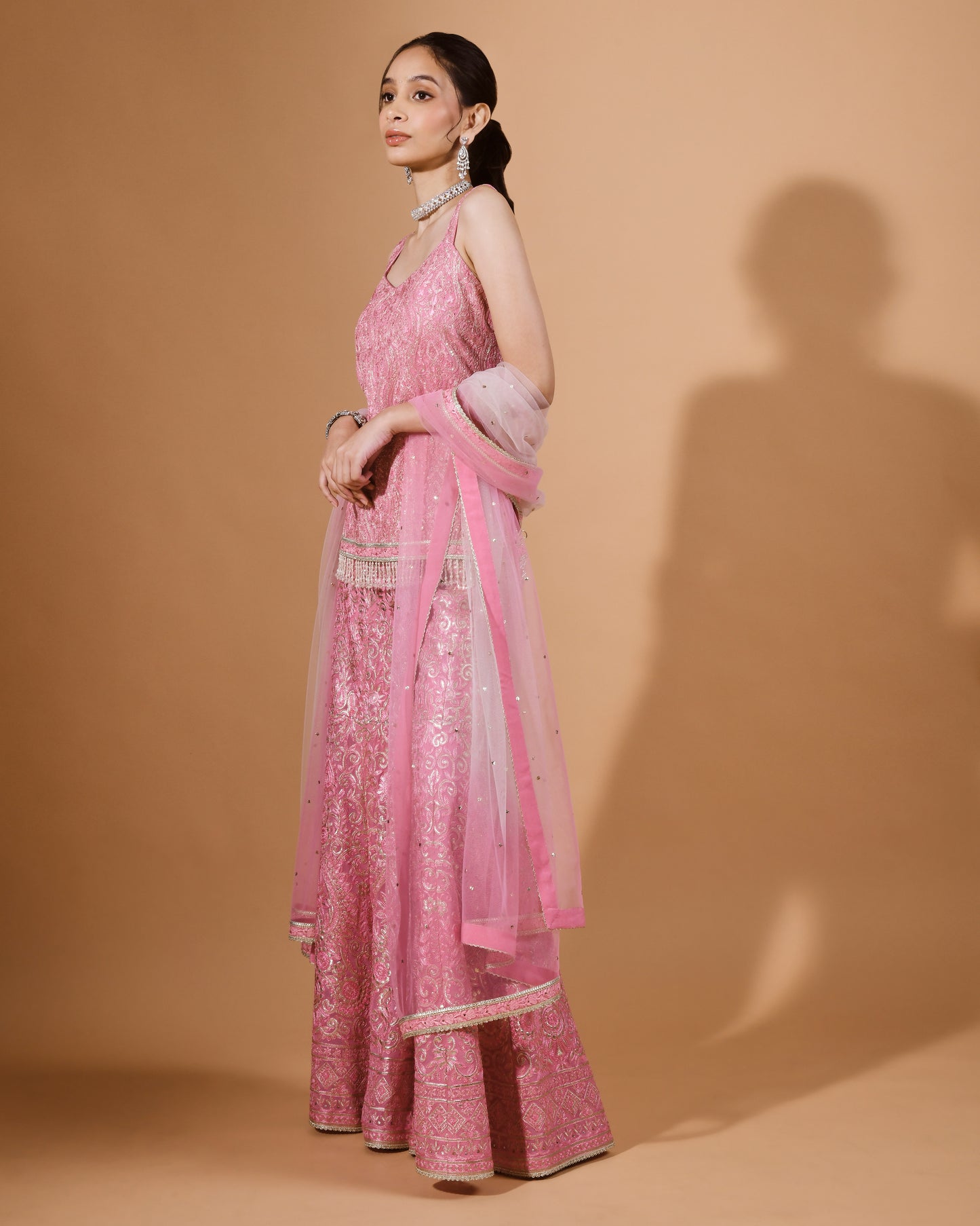 Resham Silver Rose Garara