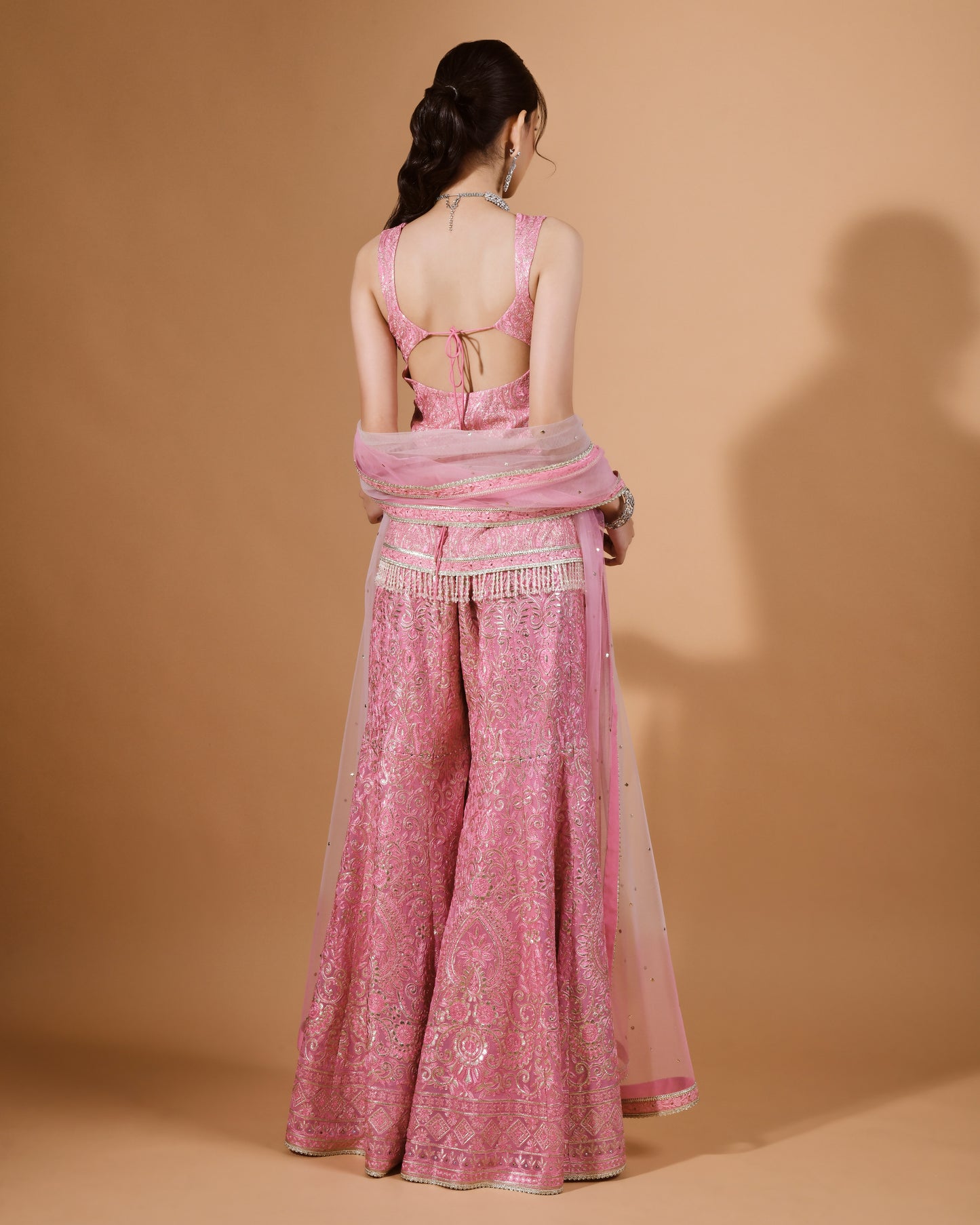 Resham Silver Rose Garara