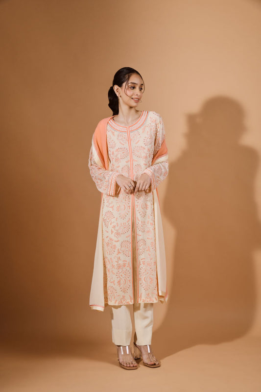 Thread Embroidery Kurta Set