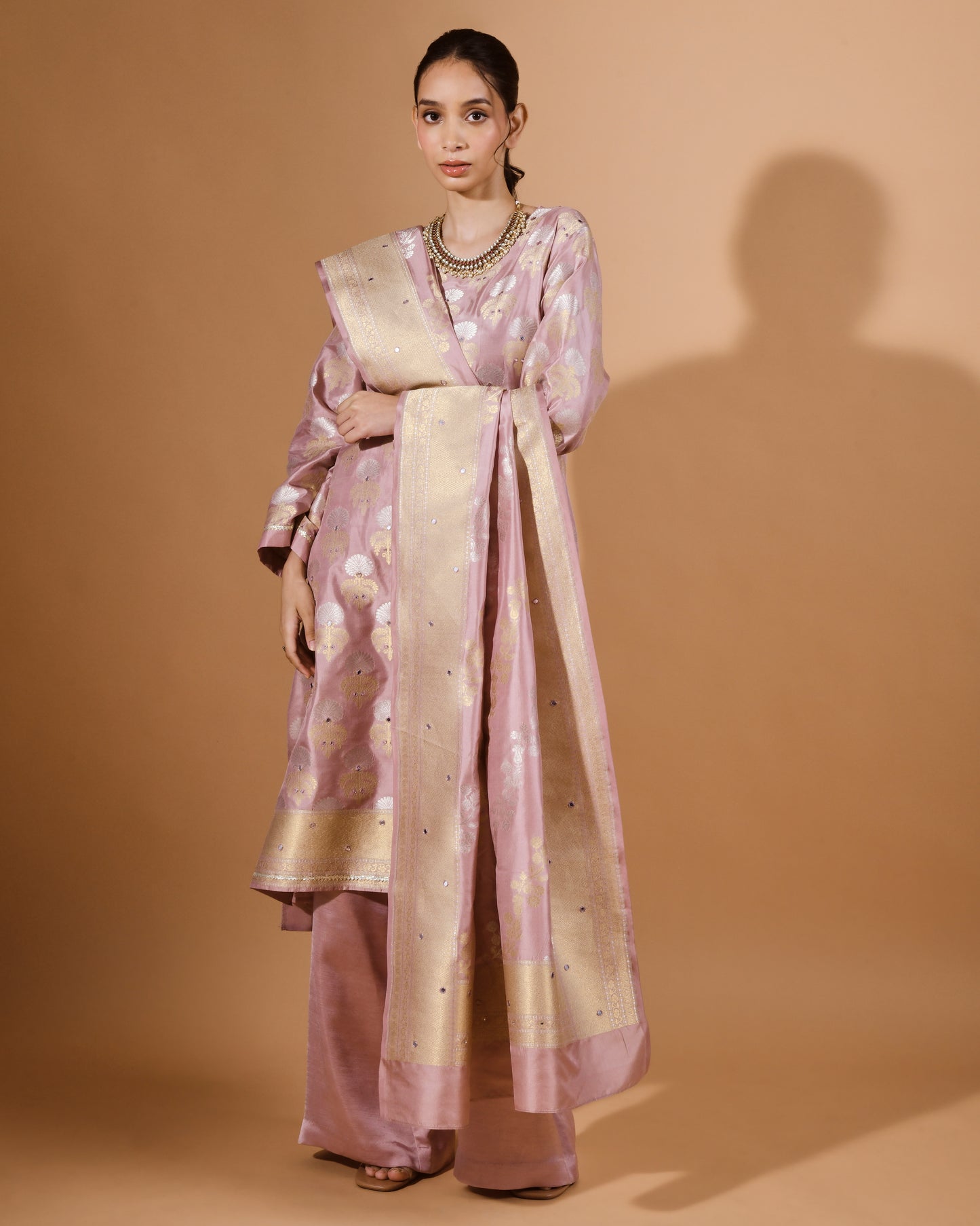 Pink Banarasi Pure Katan Silk Kurta