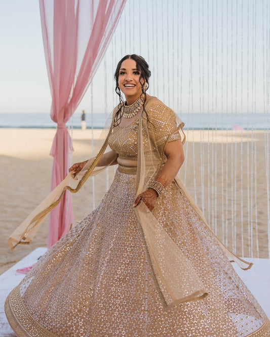 Antique gold silver ghagra