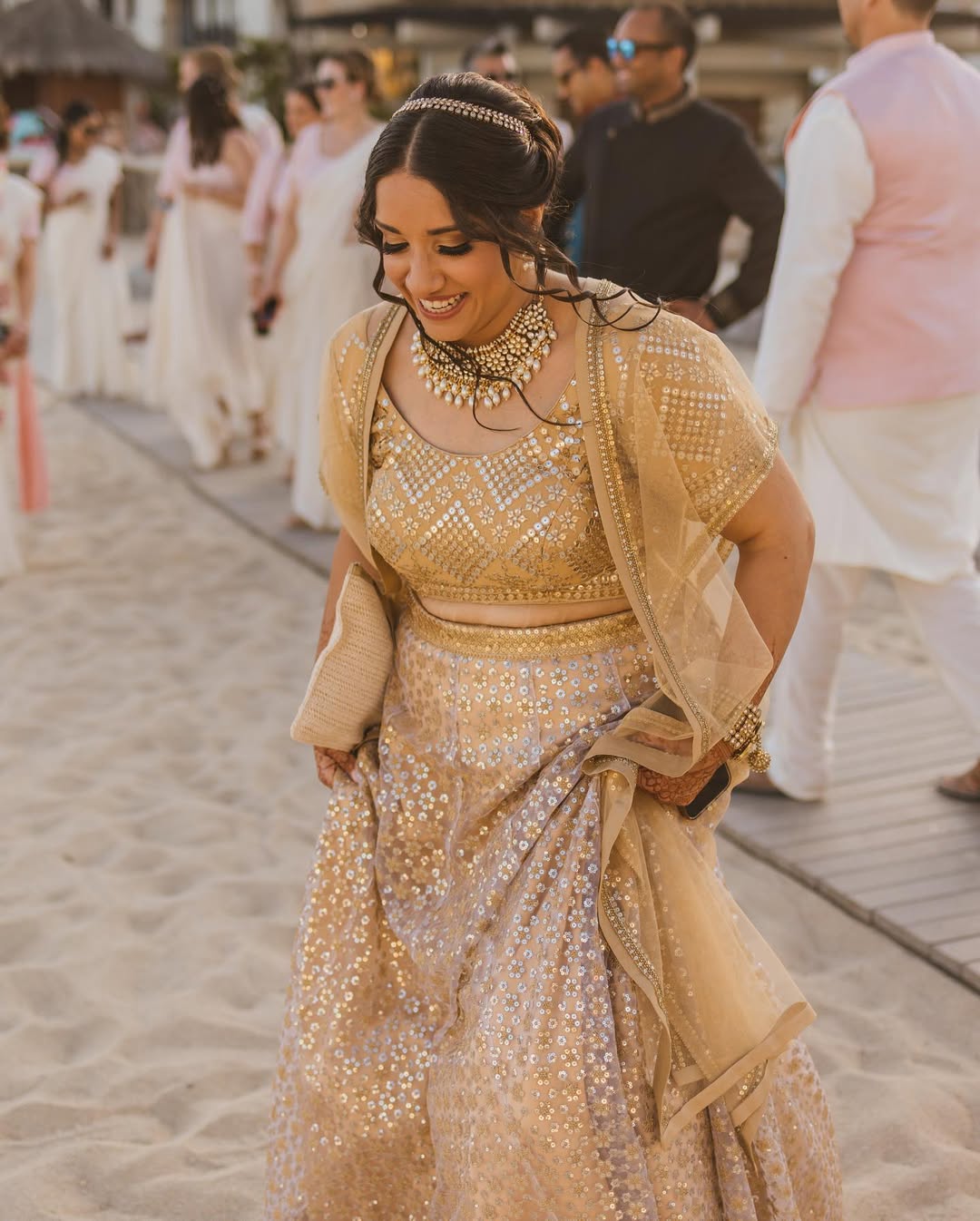 Antique gold silver ghagra