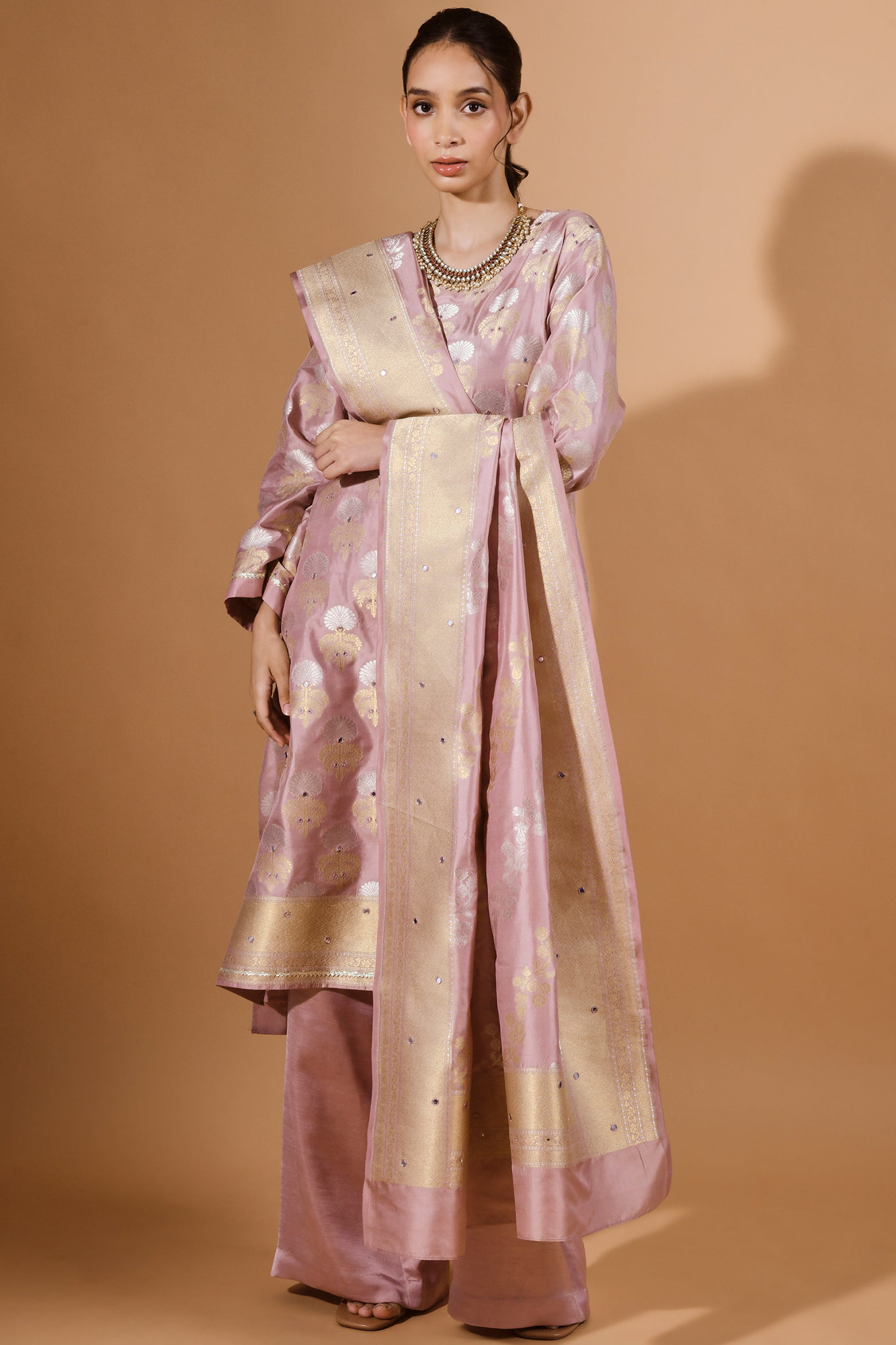 Blush Banarasi Katan Silk Kurta