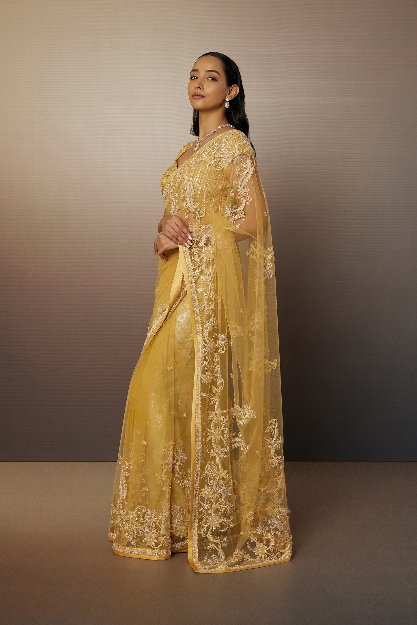 3 D Hand Embroidery Saree