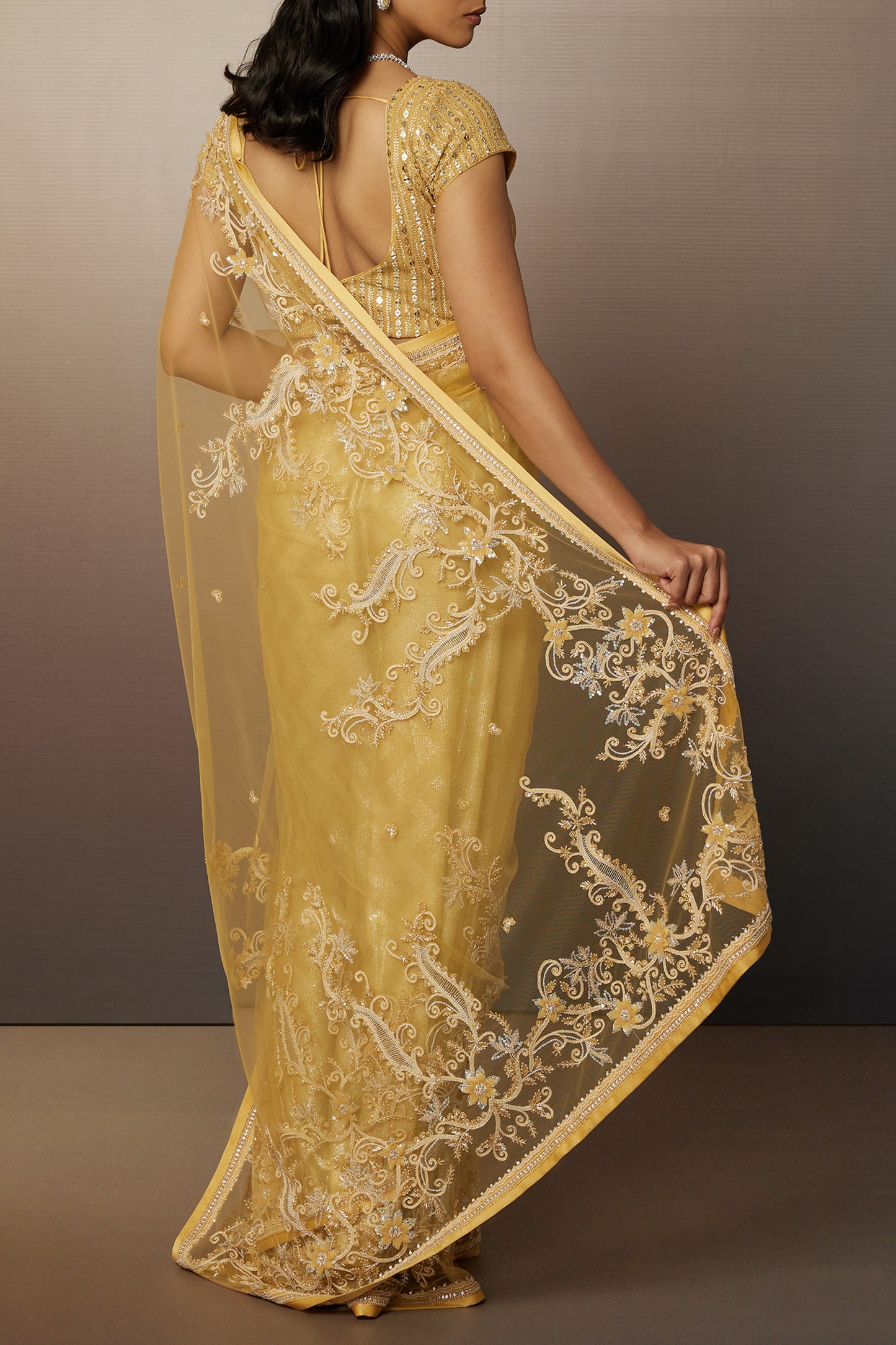 3 D Hand Embroidery Saree