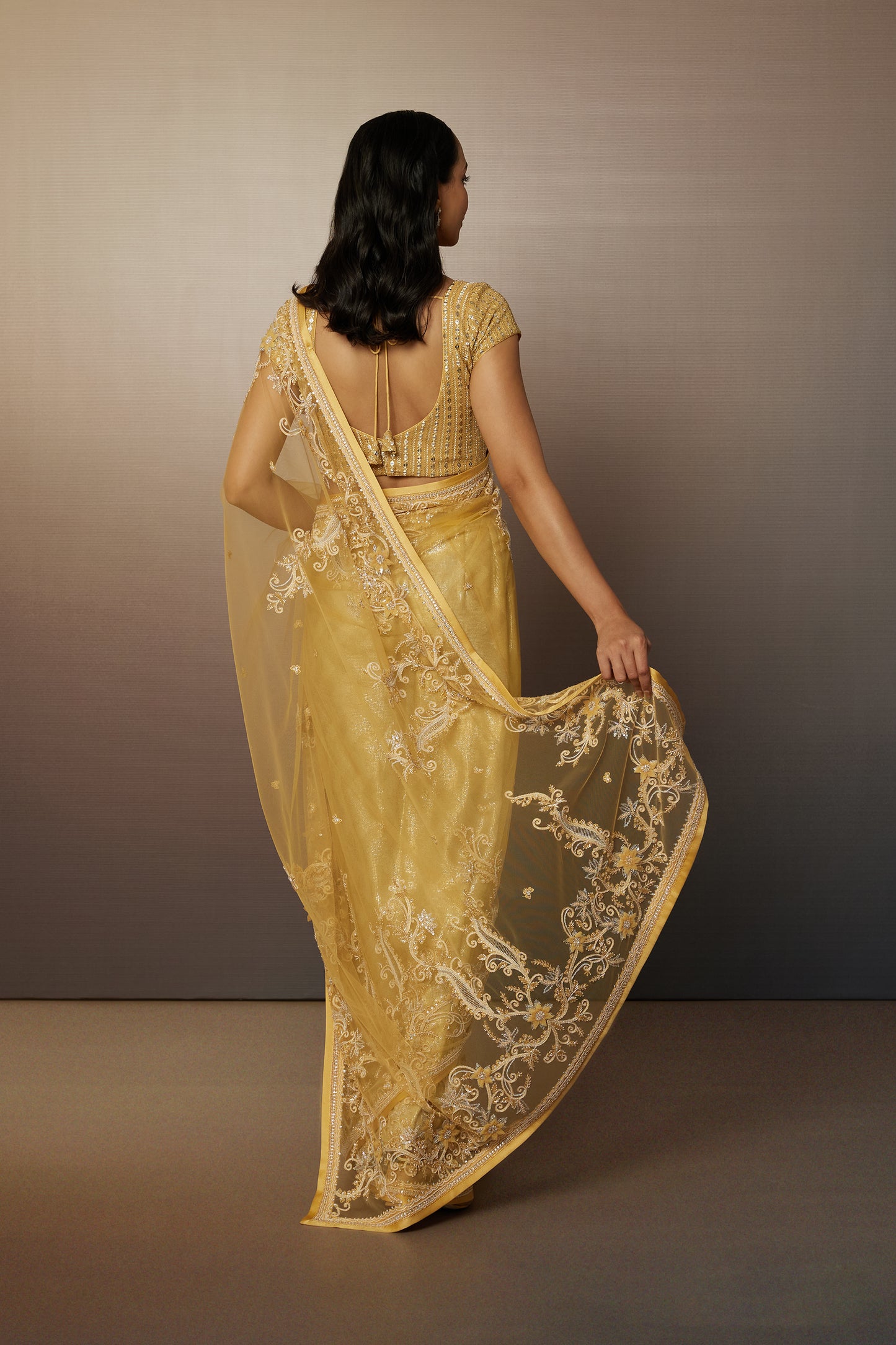 3 D Hand Embroidery Saree