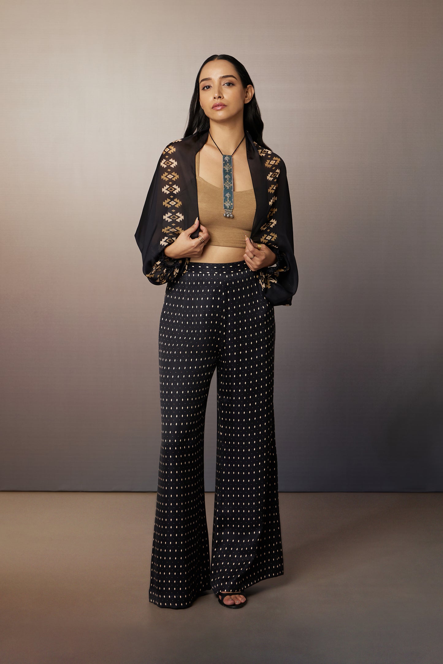 Ink & Gem Sheer Shrug Set