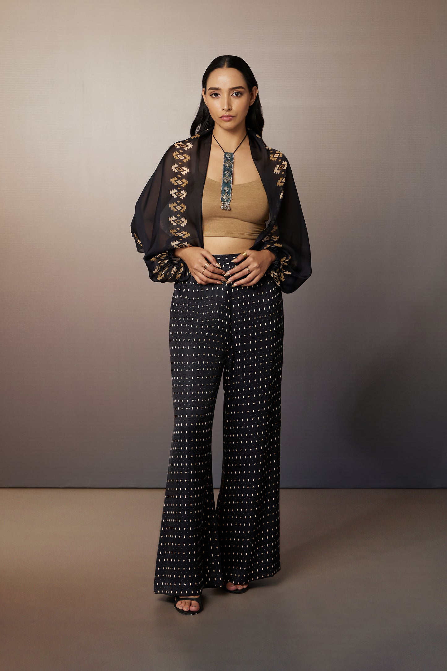 Ink & Gem Sheer Shrug Set