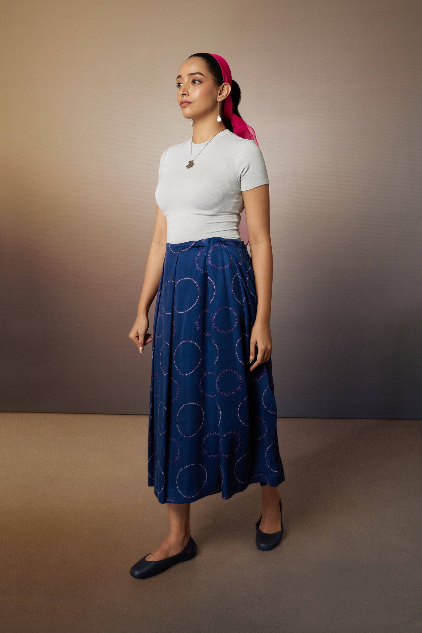 Navy Edit Polka Skirt