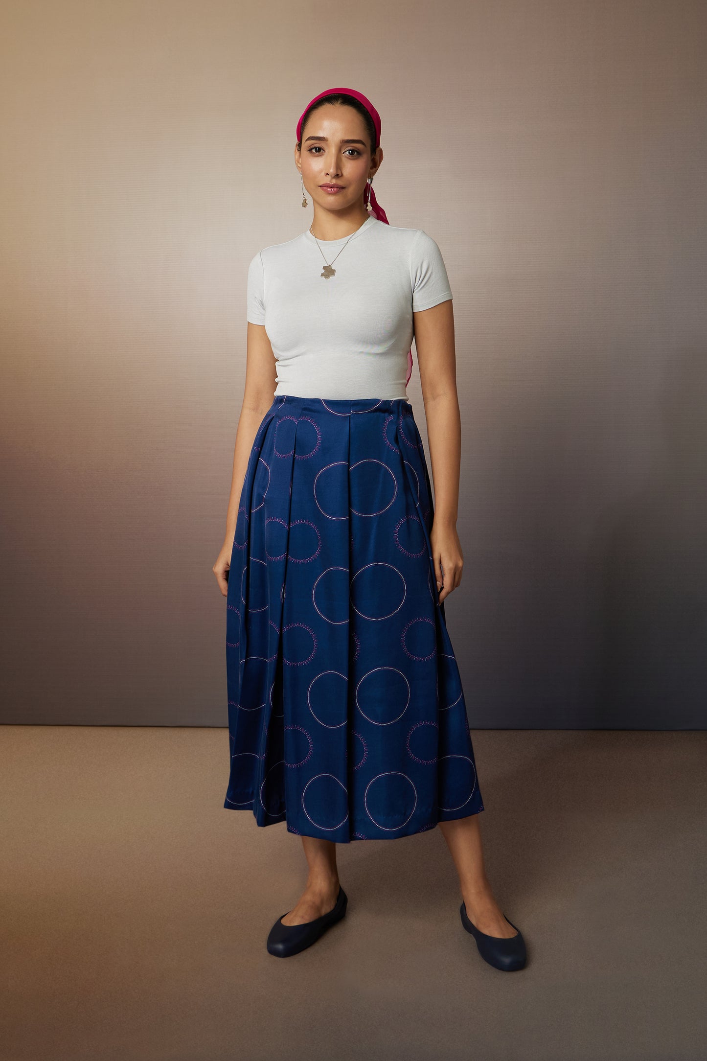 Navy Edit Polka Skirt