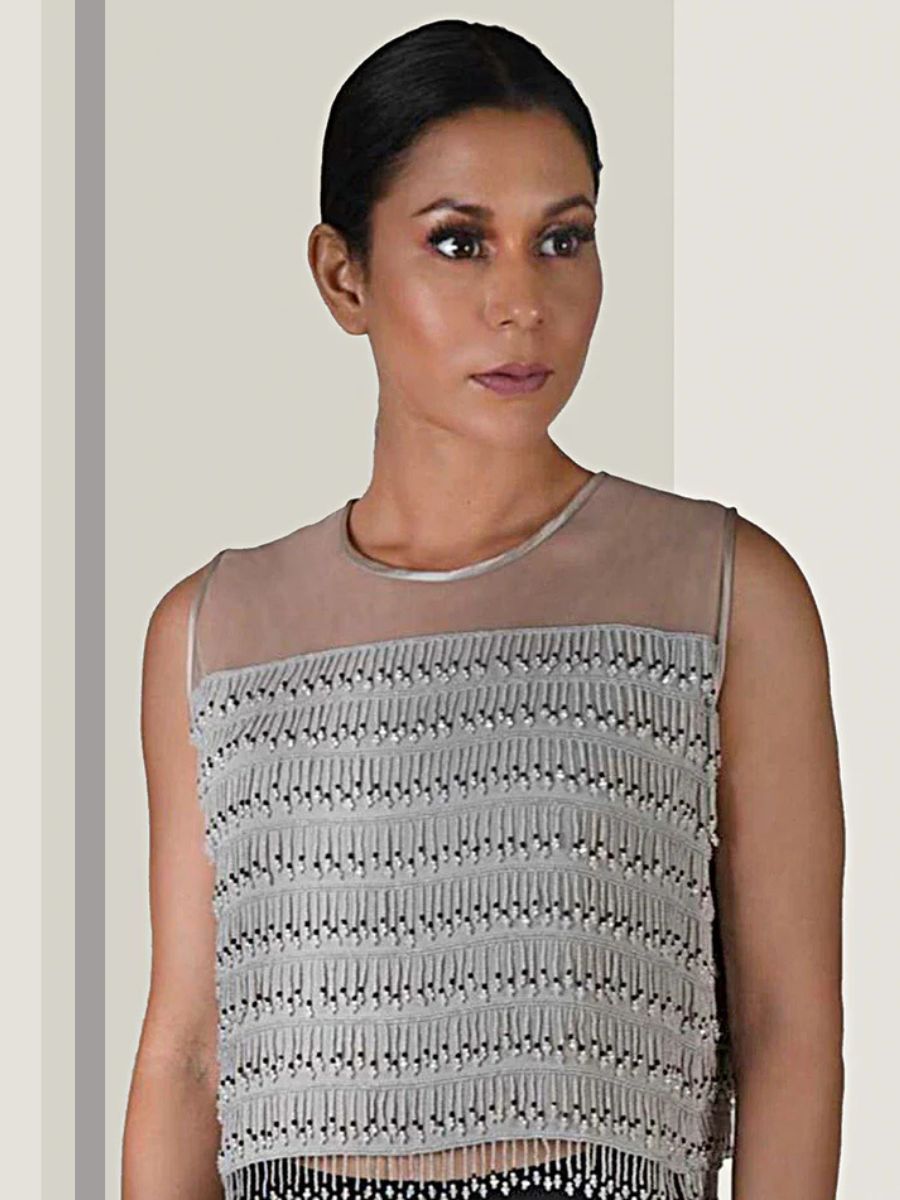 Silver Veil Tassel Top