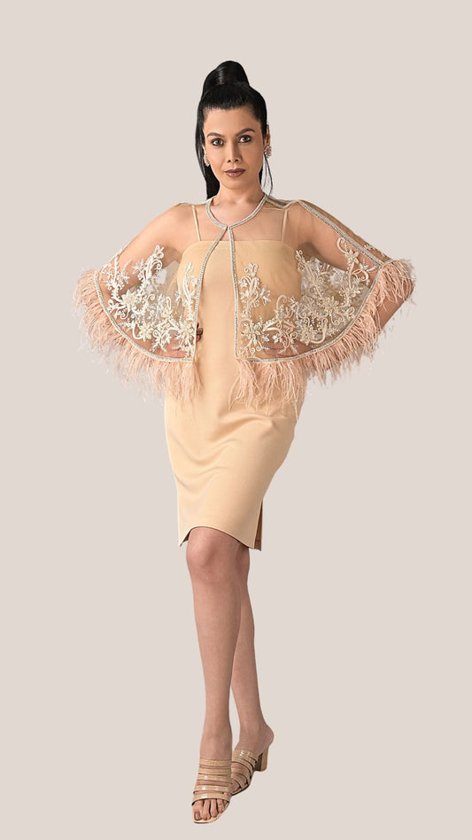 Shimmer Beige Bohemian Dress