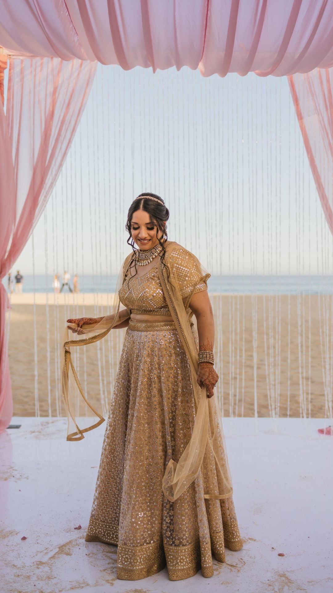 Antique gold silver ghagra