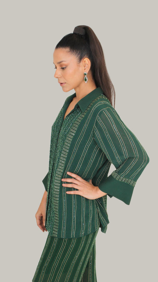 Pure Silk Georgette Hand Embroidered Co-ord Set