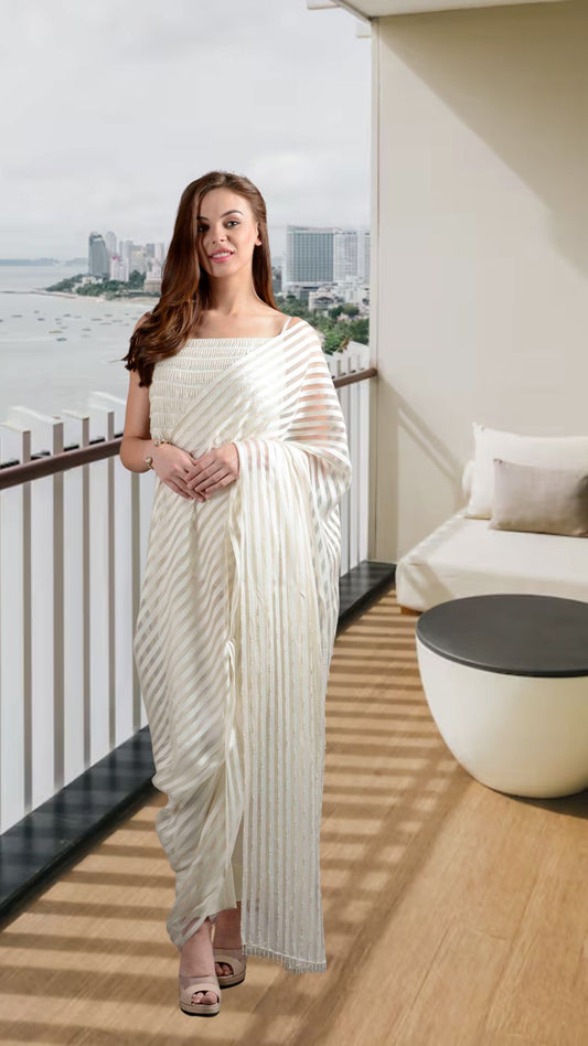 Tassel top with half saree